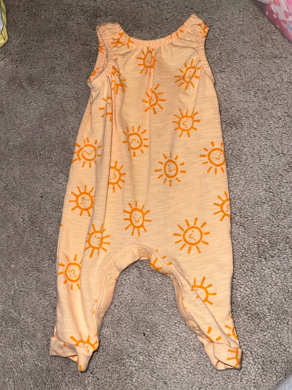 Cat & Jack Peach Sleeveless Sun-Print Footie